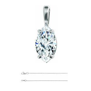 Marquise Diamond Pendant 14K White 1.02 Ct D Si2 Igi C48200074